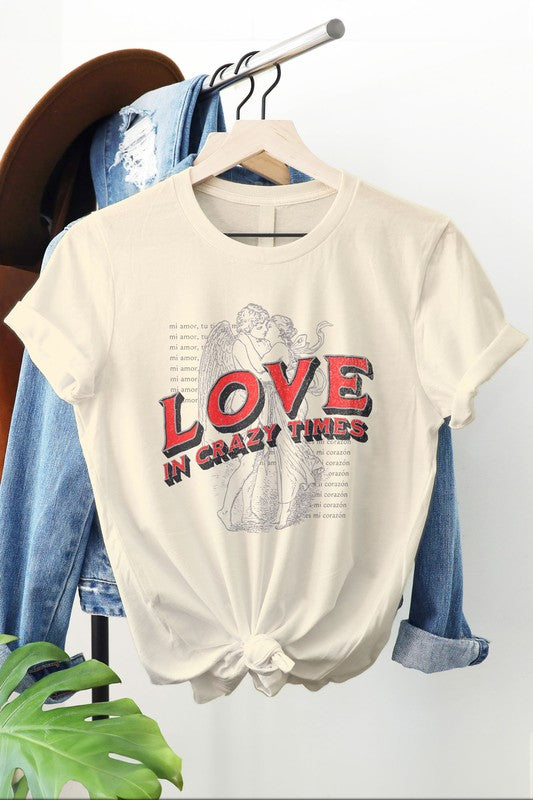 Love in Crazy Times, Valentines Day Graphic Tee - Aaria Tees Aaria Tees