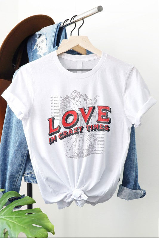 Love in Crazy Times, Valentines Day Graphic Tee - Aaria Tees Aaria Tees