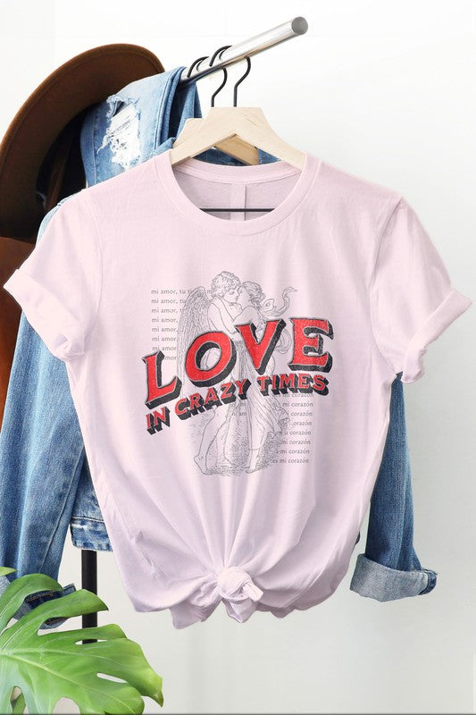 Love in Crazy Times, Valentines Day Graphic Tee - Aaria Tees Aaria Tees
