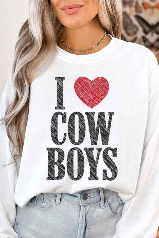 Plus I Love Cowboys Graphic Sweatshirt