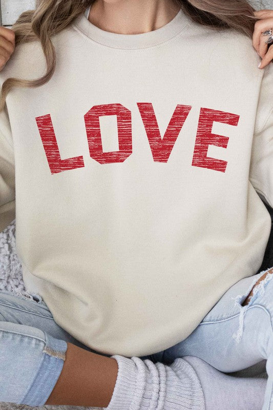 LOVE VALENTINES GRAPHIC SWEATSHIRT - Aaria Tees