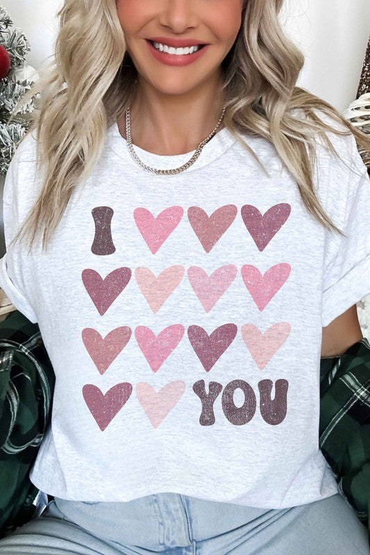 I LOVE YOU VALENTINE OVERSIZED GRAPHIC TEE - Aaria Tees