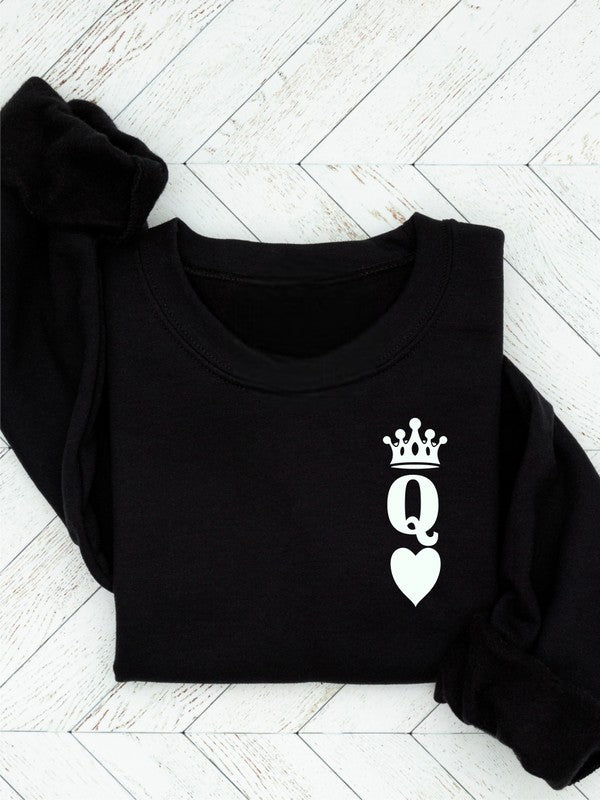 Queen of Hearts Valentine Sweatshirt - Aaria Tees