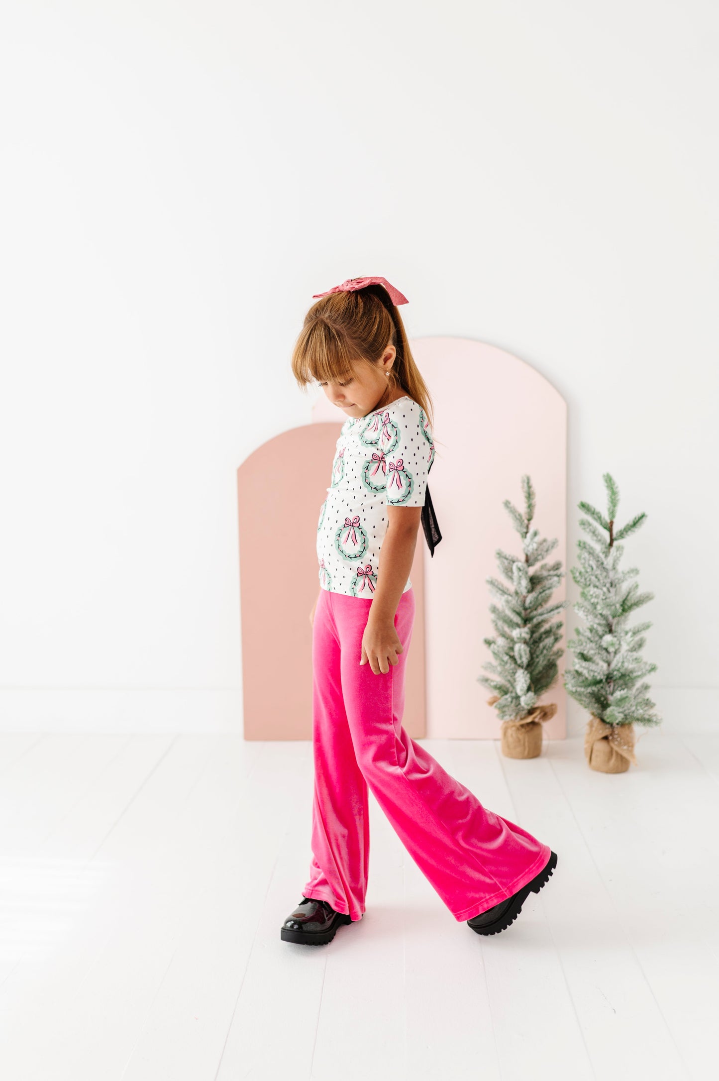 Hot Pink Velvet | Wide-Leg Pants