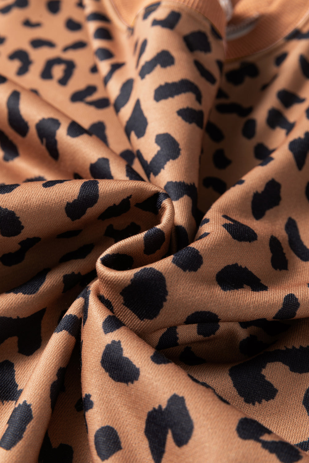 Leopard Stripe Colorblock Patchwork Sweatshirt