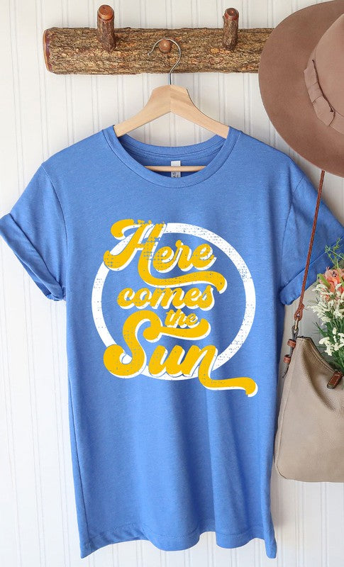 Retro Here Comes the Sun Graphic Tee - Aaria Tees Aaria Tees