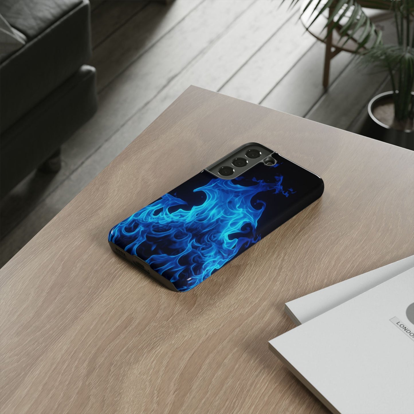 Blue Flames Tough Phone Case