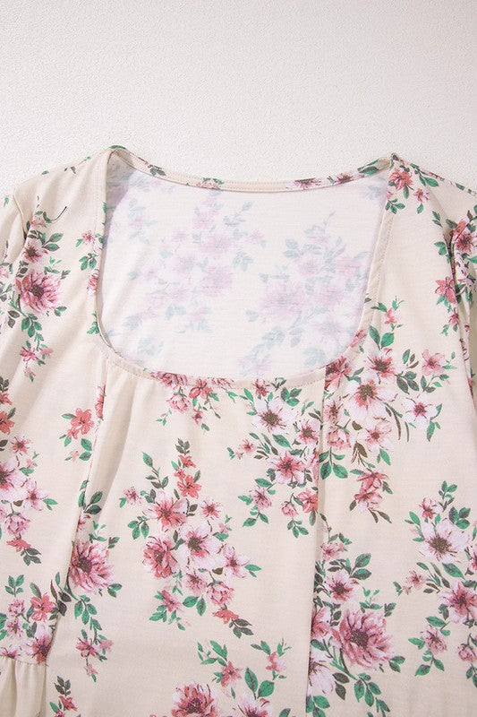 Women's Casual Floral Print Long Sleeve Blouses YNIQUE
