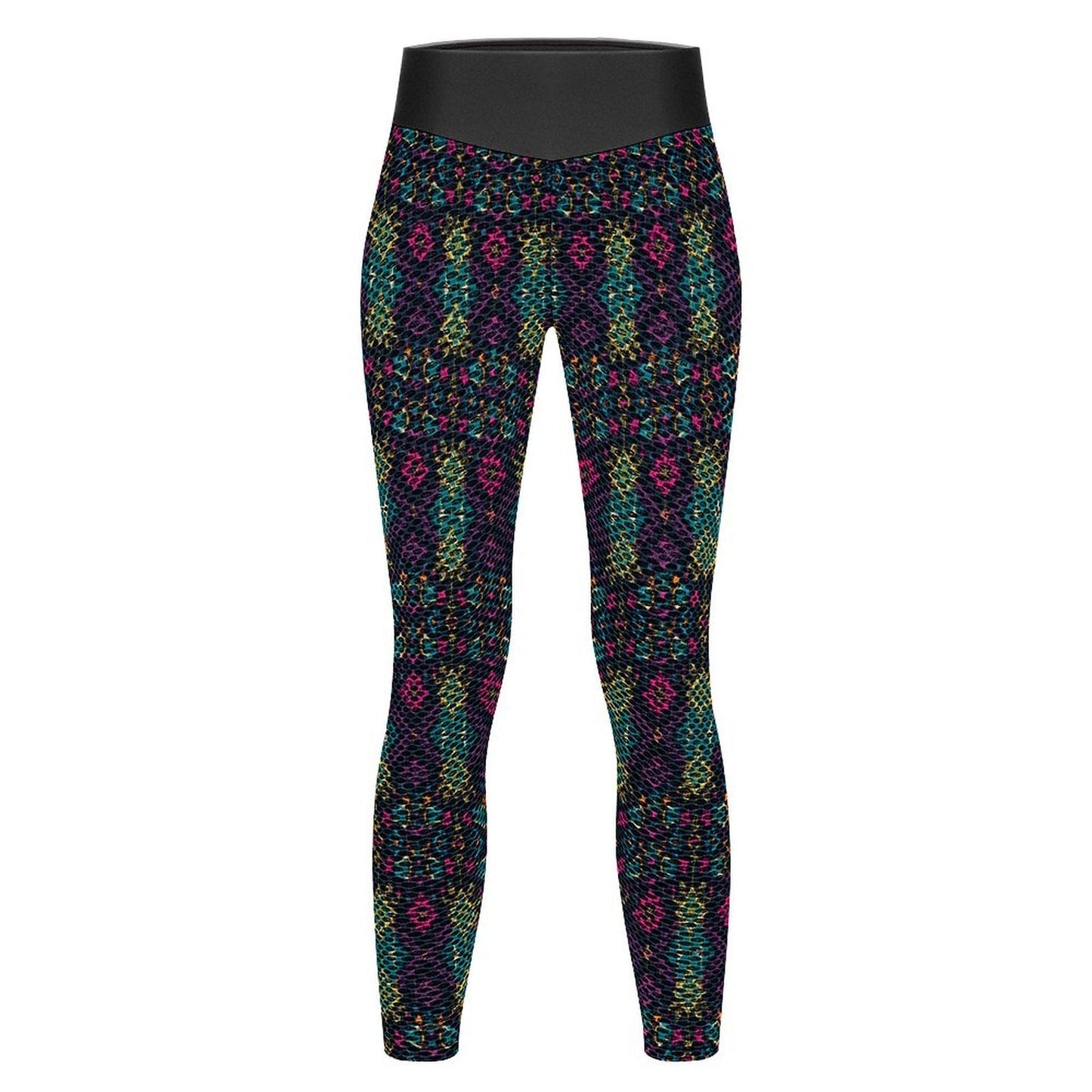Munsieur Design Custom Printed Honeycomb Textured Yoga Leggings for Women