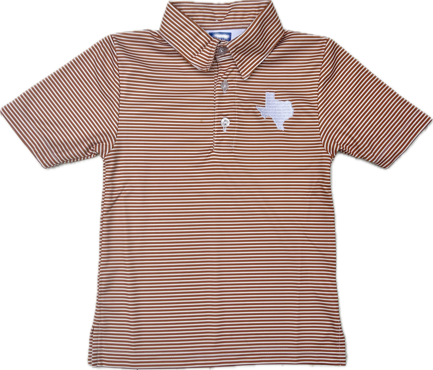 Texas Burnt Orange Striped Performance Polo