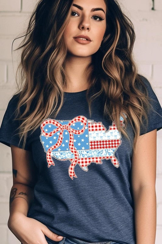 USA Map Patchwork Graphic Tee