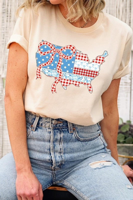 USA Map Patchwork Graphic Tee