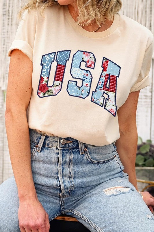 Vintage USA Patchwork Graphic Tee