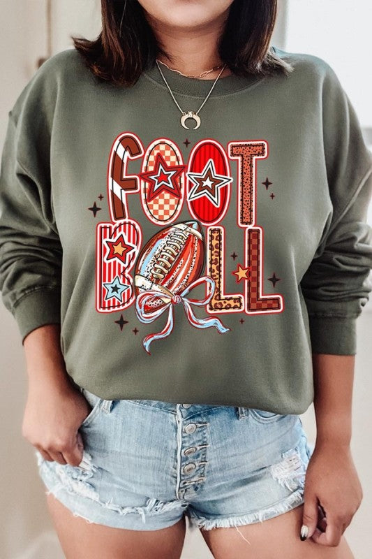 Brushstroke Football Graphic Sweatshirt