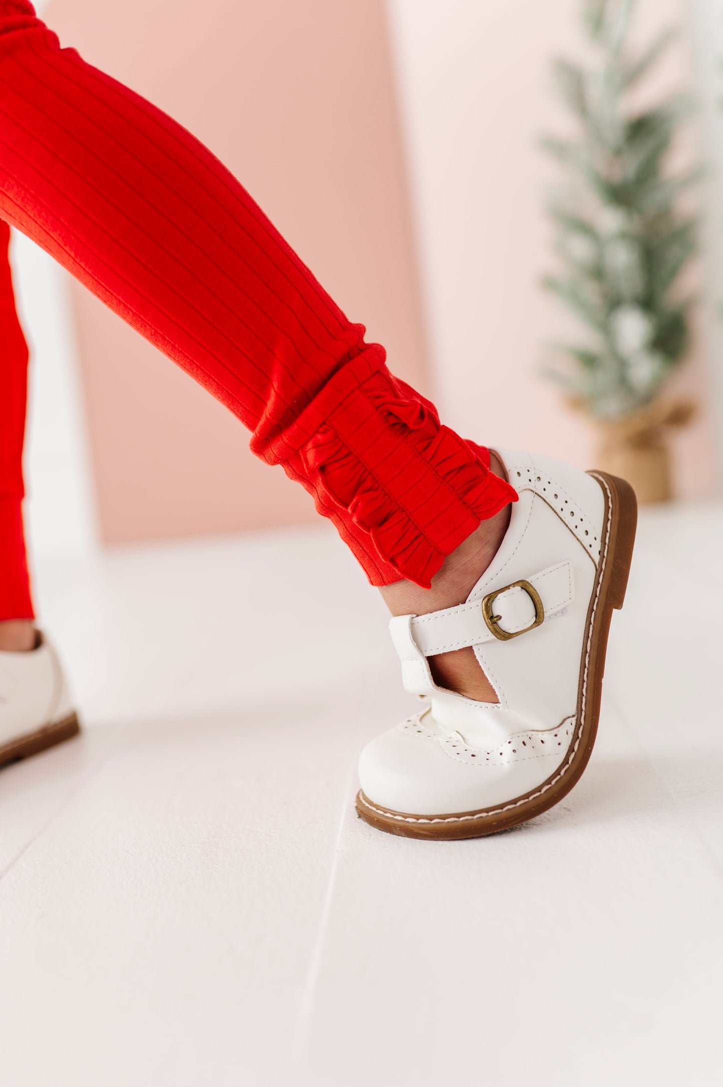 Holly Red | Ribbed SLIM LEGGINGS