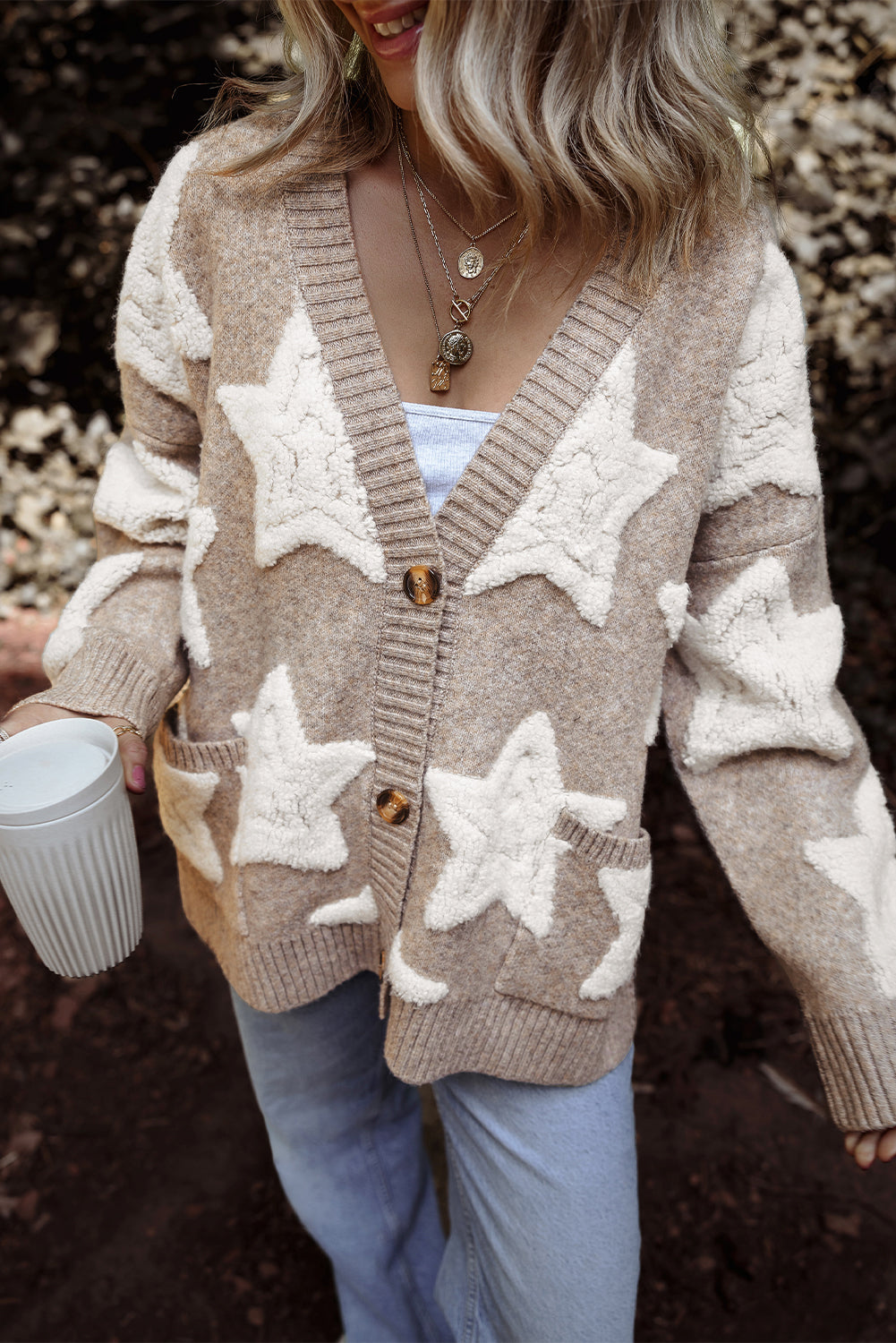 Clare Sherpa Star Cardigan - Aaria Tees