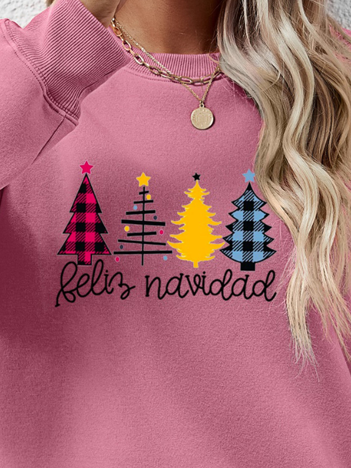 Round Neck Graphic Long Sleeve Sweatshirt - Aaria Tees Aaria Tees