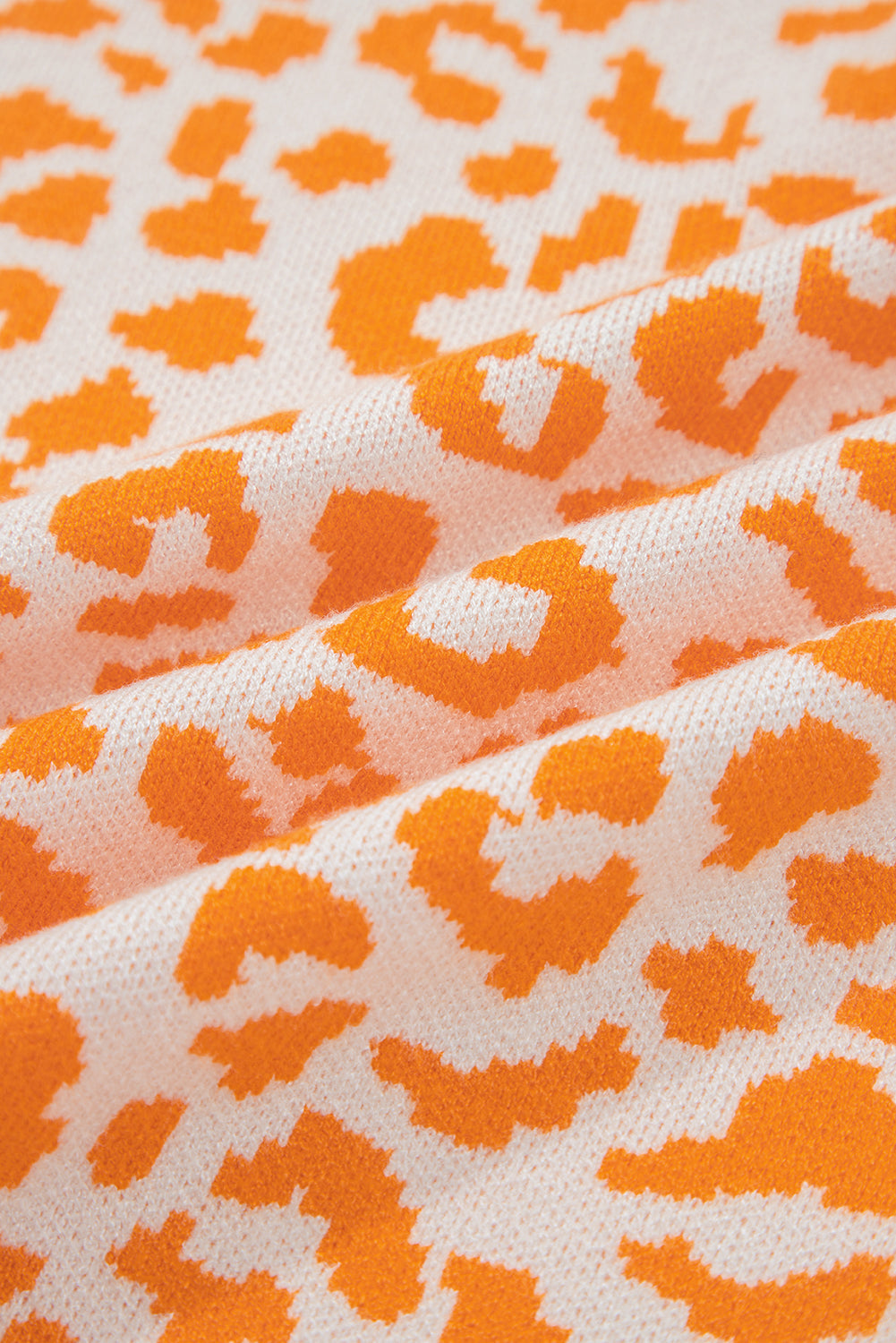 Leopard Drop Shoulder Chunky Cardigan Sweater