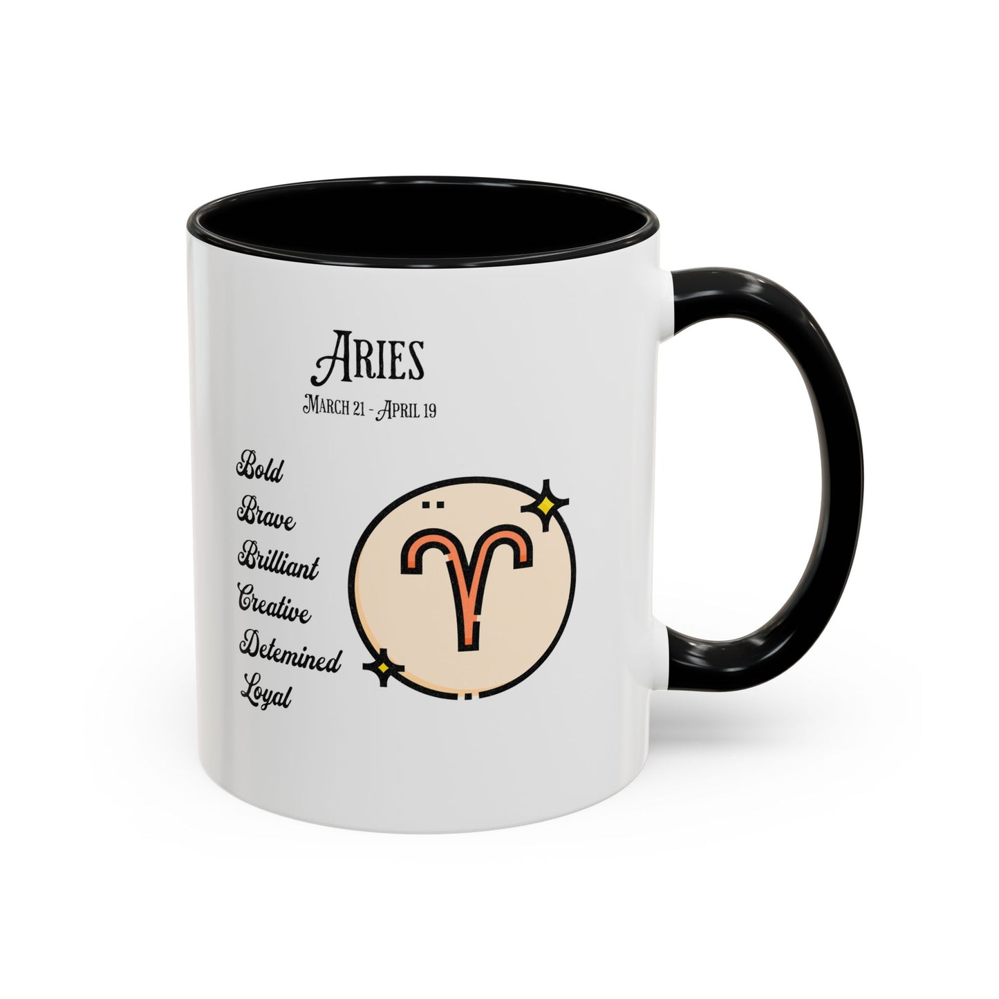 Aries Zodiac Accent Coffee Mug - Bold & Creative Zodiac Mug (11oz)