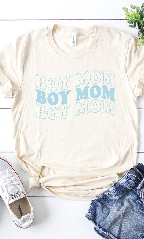 Retro Boy Mom Graphic Tee - Aaria Tees Aaria Tees