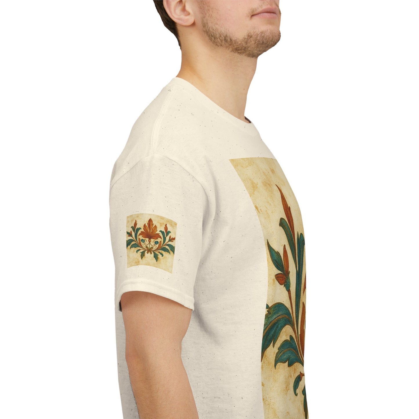 Vintage Botanical Unisex Heavy Cotton Tee, Floral Graphic Tee, Casual Summer Shirt, Gift for Nature Lovers, Eco-Friendly Apparel