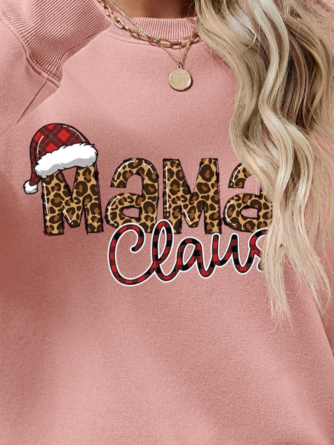 Round Neck Letter Graphic Long Sleeve Sweatshirt - Aaria Tees Aaria Tees