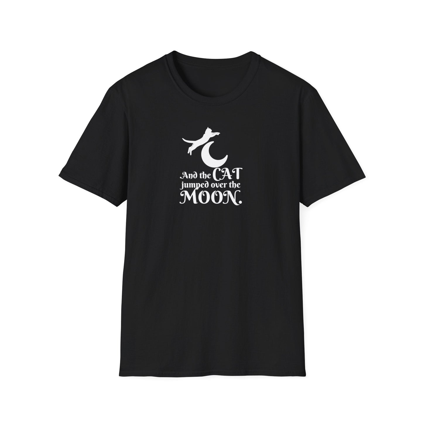 Cat Jumped Over the Moon Unisex Softstyle T-Shirt