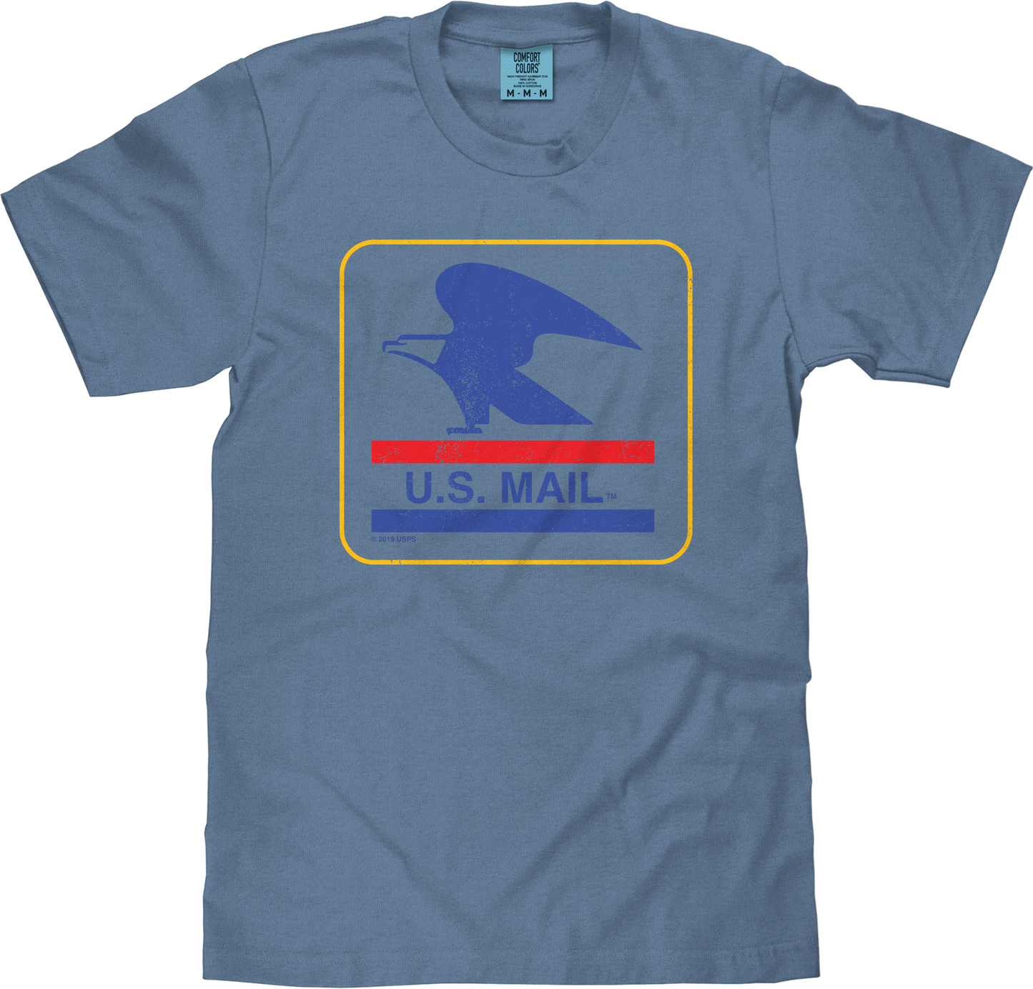 Tee Luv x Comfort Colors USPS U.S. Mail Eagle T-Shirt - Blue Jean