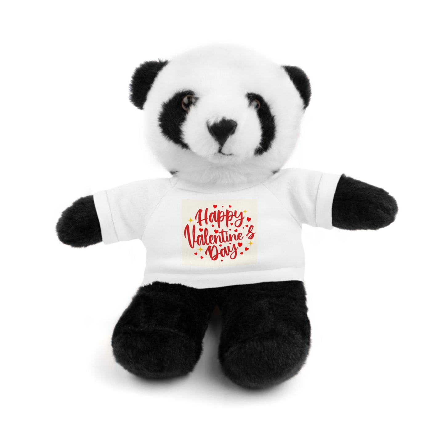 Happy Valentine Day Panda Stuffed Animal with Tee Aaria Tees