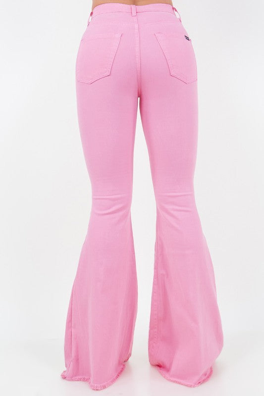 Rodeo Bell Bottom Jean in Pink- Inseam 32" - Aaria Tees Aaria Tees