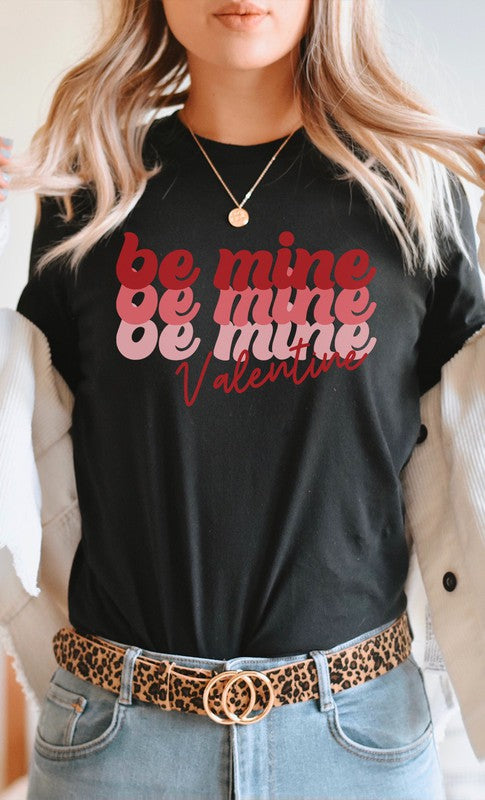 Retro Tricolor Be Mine Valentine PLUS Graphic Tee - Aaria Tees