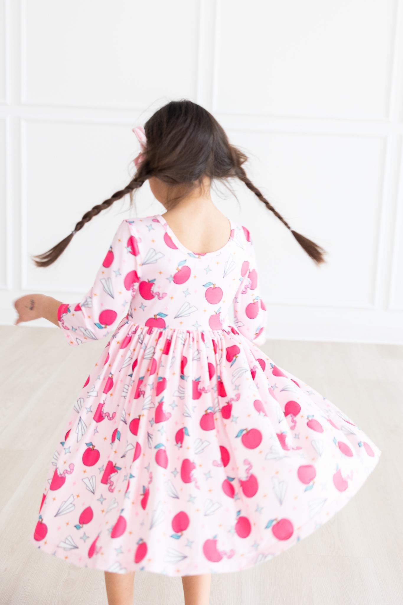 Star Student 3/4 Sleeve Pocket Twirl Dress