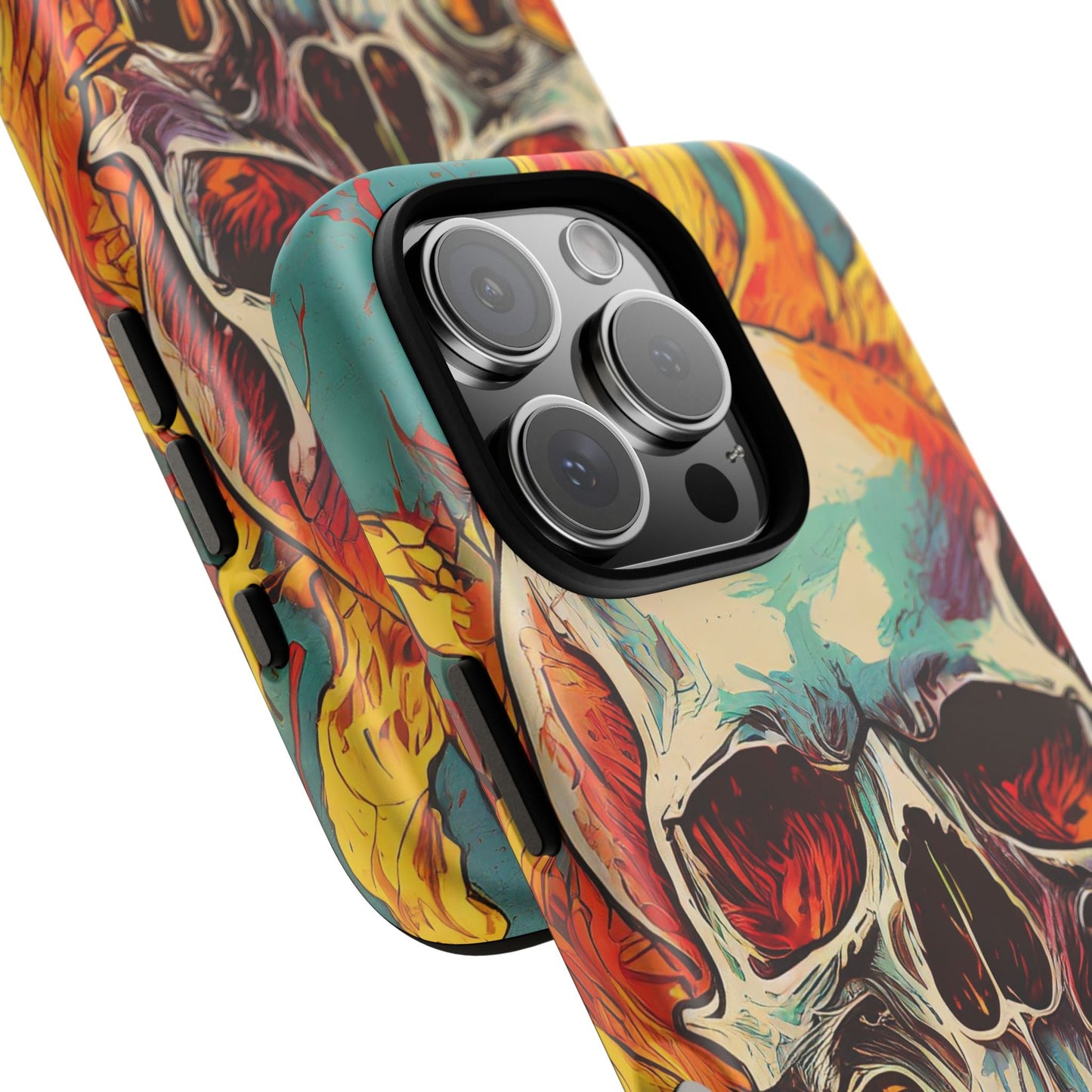 Flaming Skull Tough Phone Case