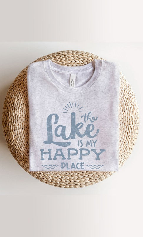 Vintage The Lake is My Happy Place Graphic Tee PLUS