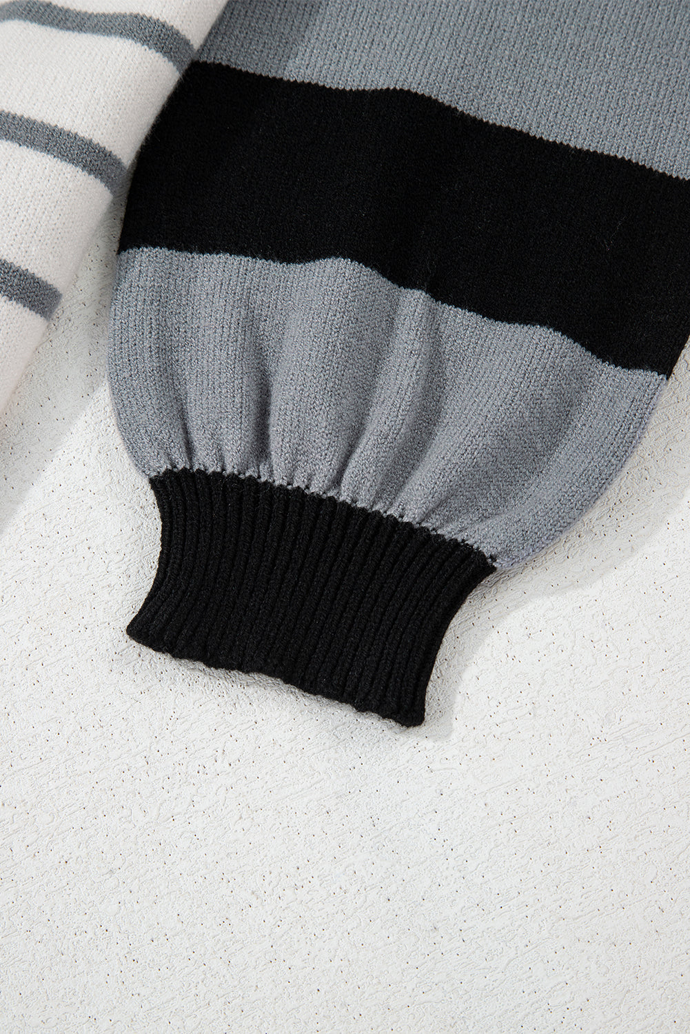 Orange Striped Colorblock Pullover Sweater