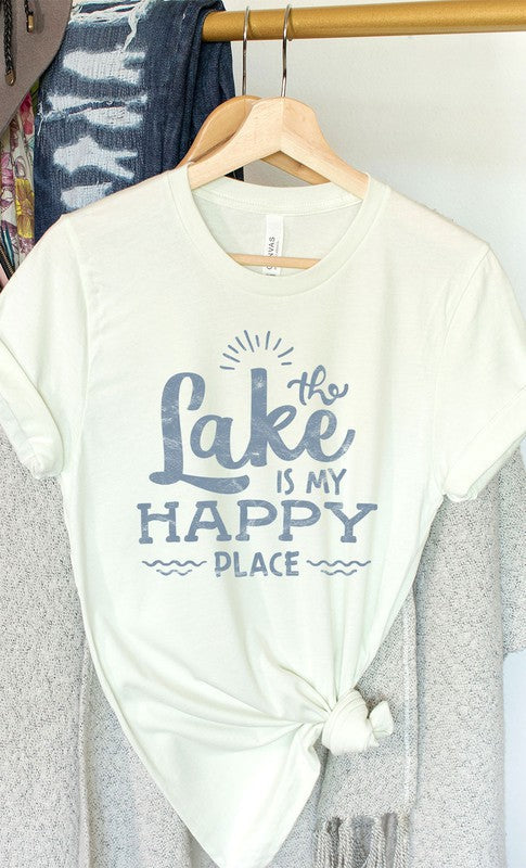 Vintage The Lake is My Happy Place Graphic Tee PLUS