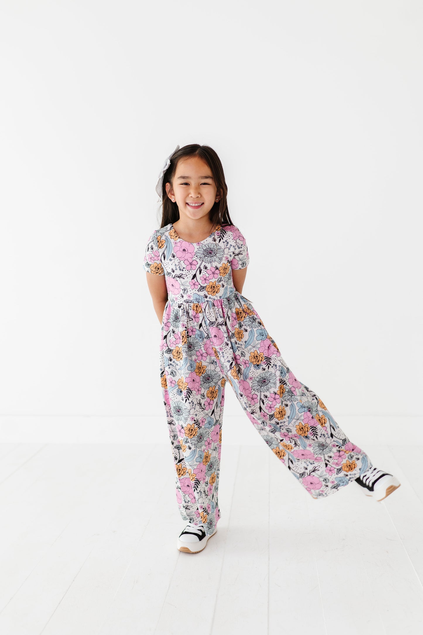 Vintage Sketchy Floral Romper