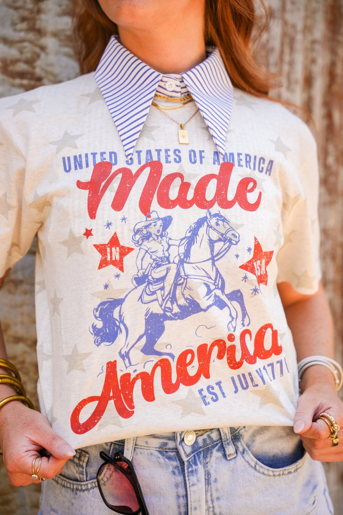 STAR SPANGLED COWGIRL TEE