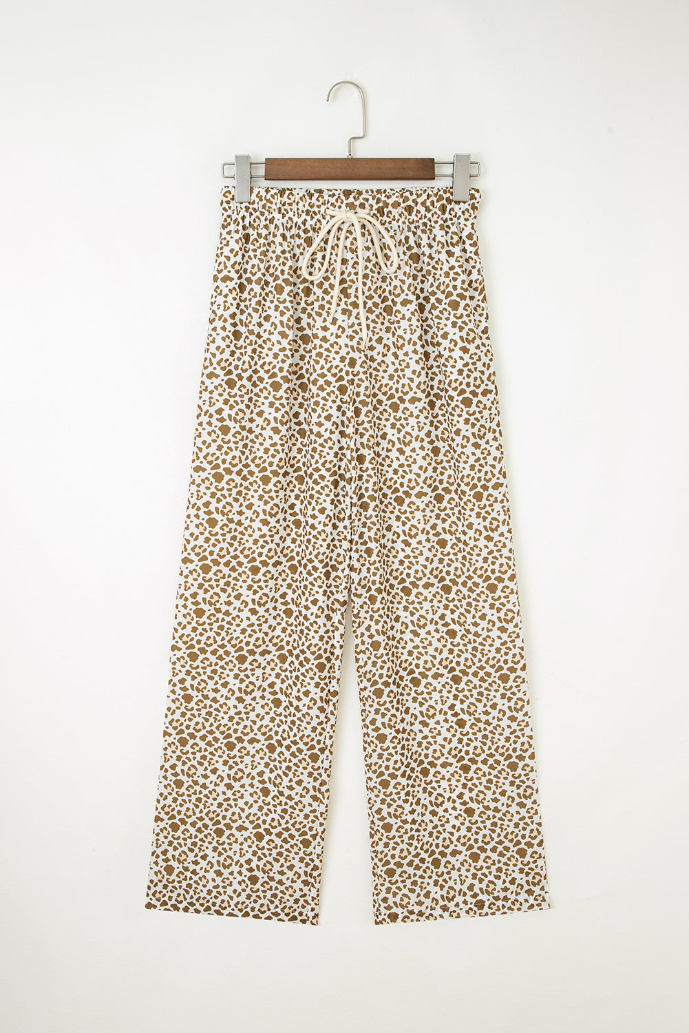Leopard Drawstring Elastic Waist Pants