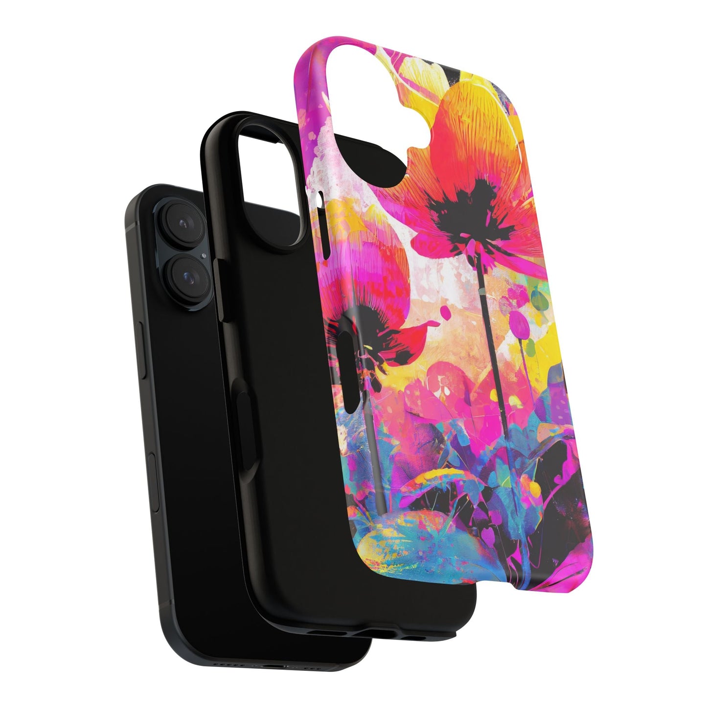 Neon Floral Tough Phone Case
