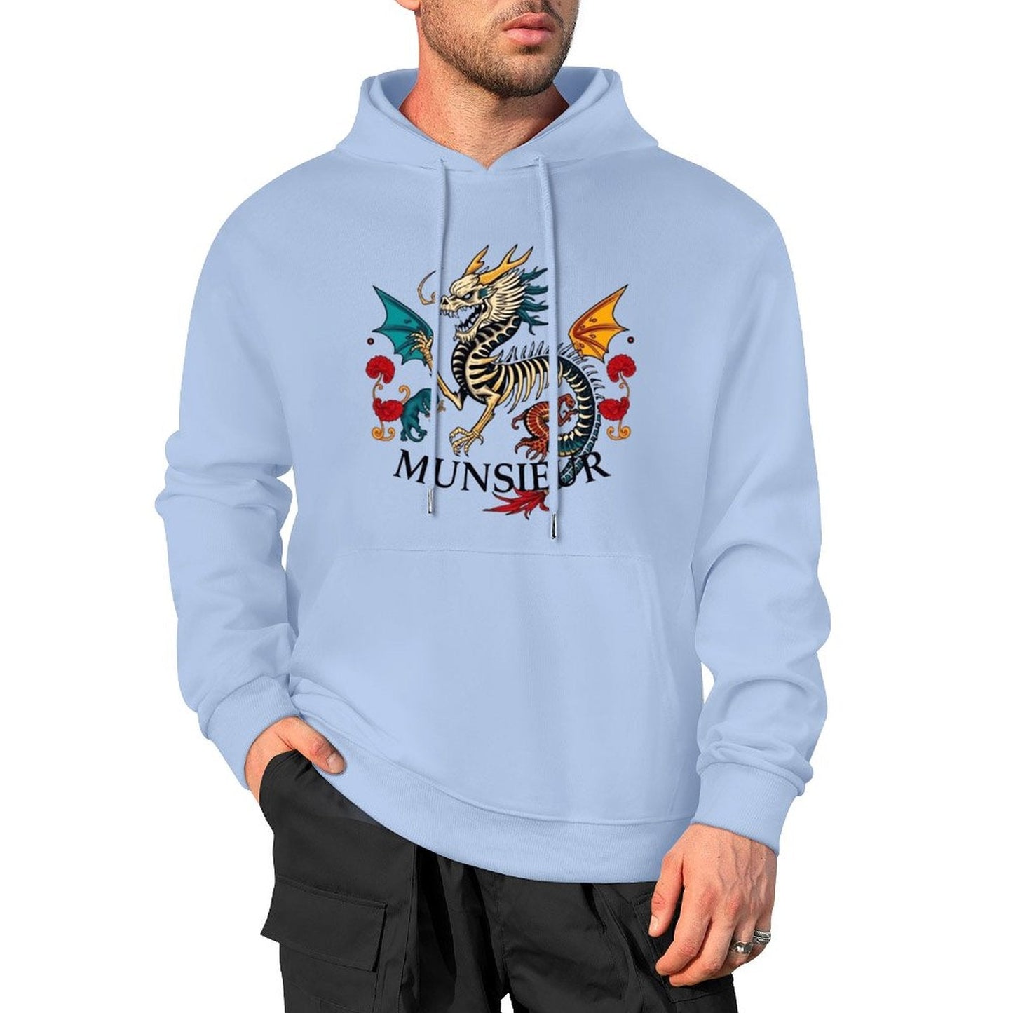 Munsieur Inferno Crest: Dragon Hoodie for Men