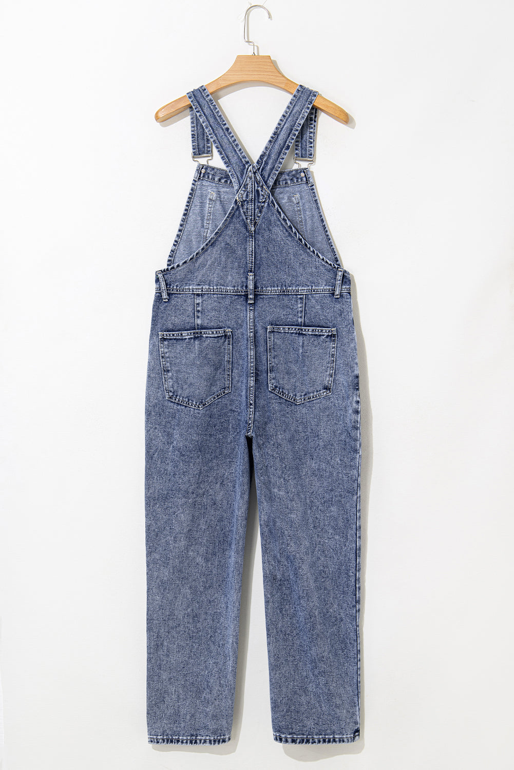 Piper Denim Straight Leg Jumpsuit with Pockets - Aaria Tees