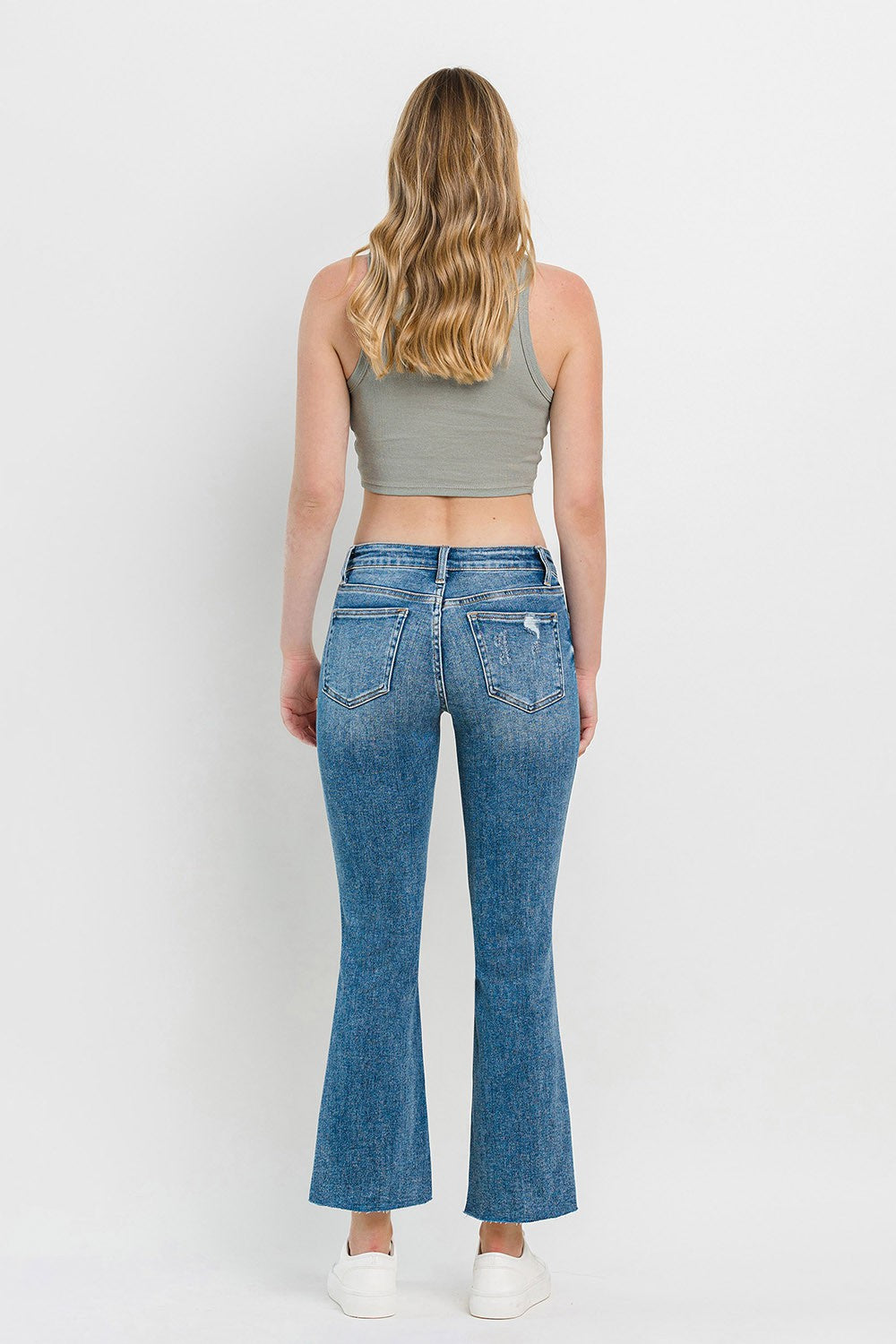 Vervet by Flying Monkey Full Size Mid Rise Distressed Cropped Flare Jeans - Aaria Tees Aaria Tees