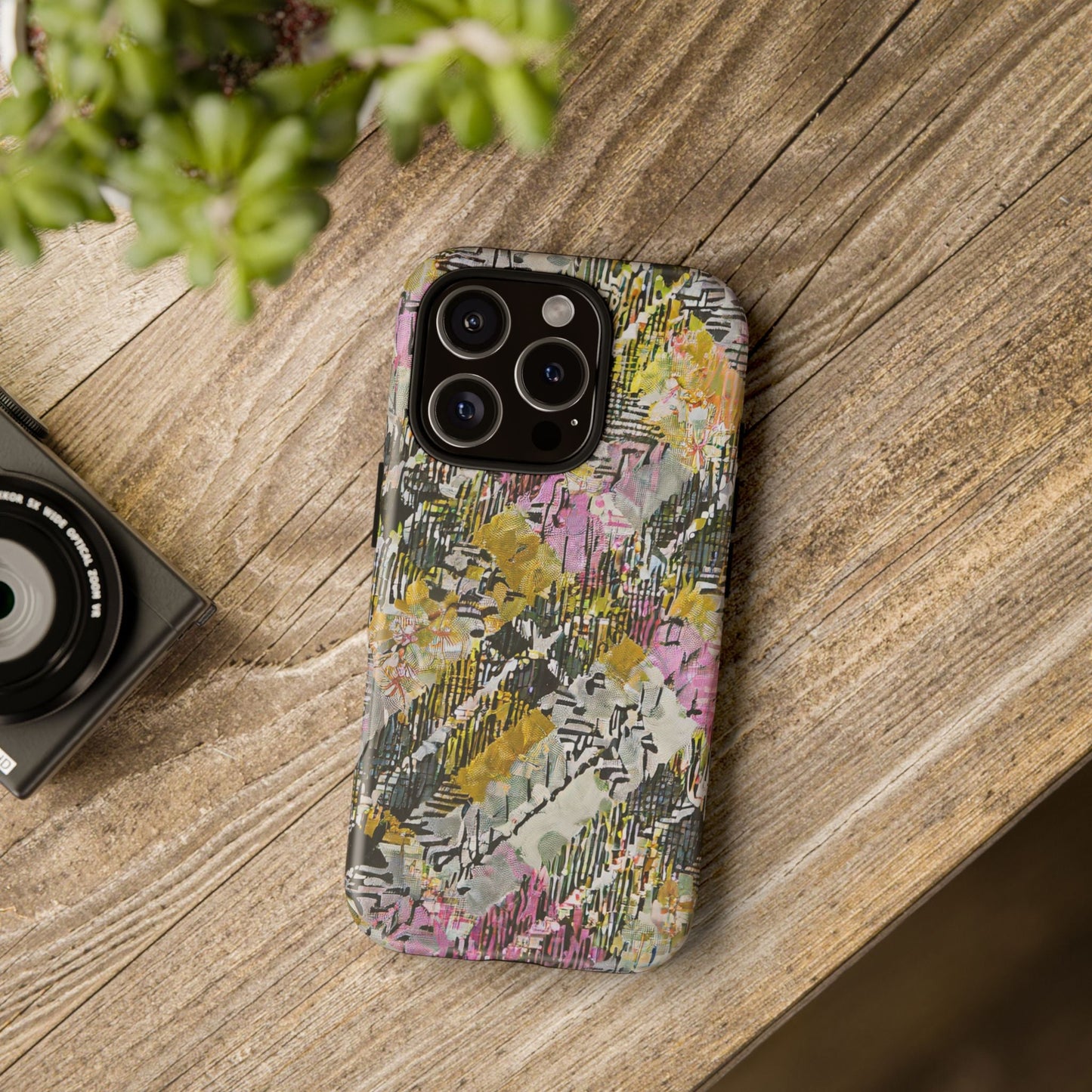 Purple Plaid Floral Artistic Tough Phone Case