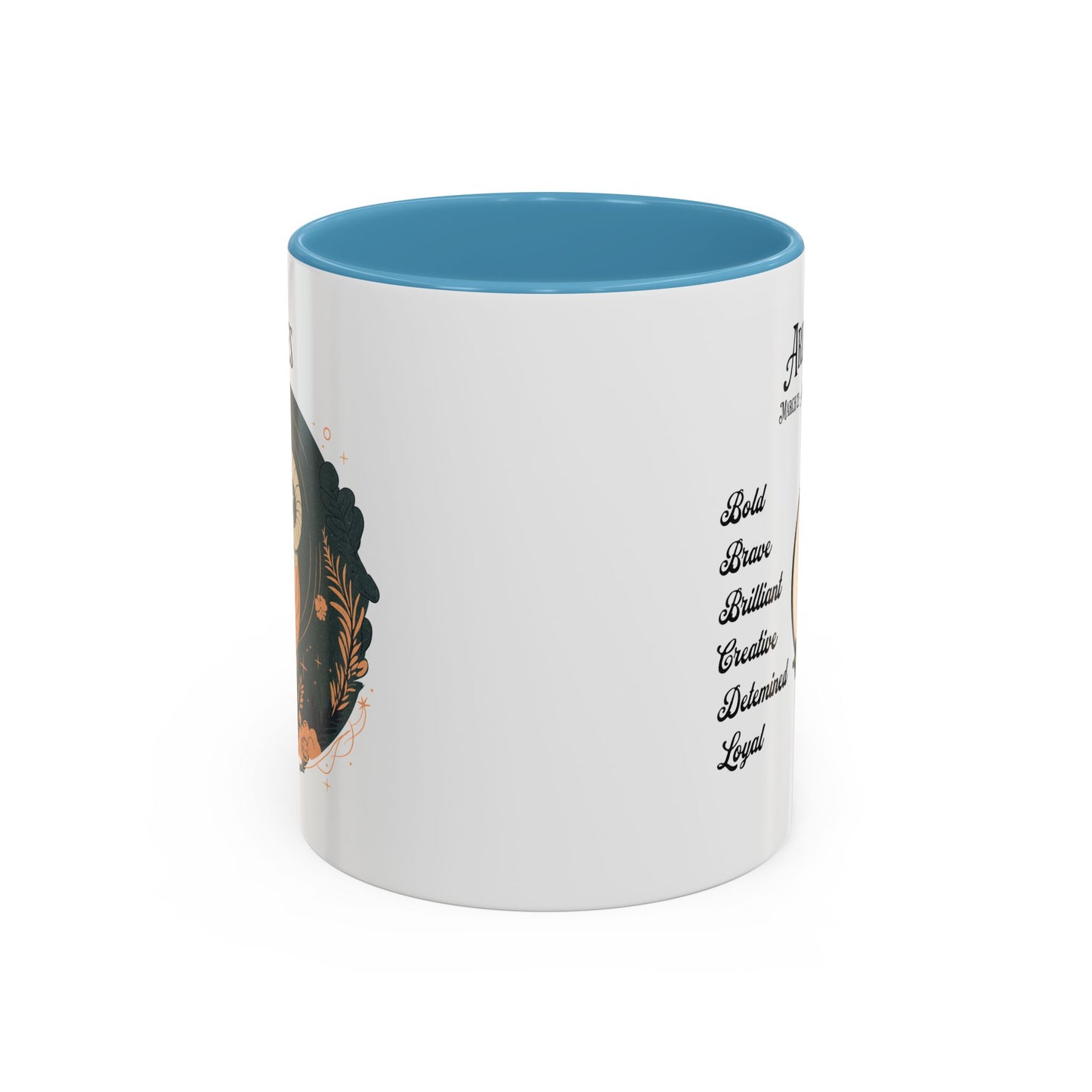 Aries Zodiac Accent Coffee Mug - Bold & Creative Zodiac Mug (11oz)