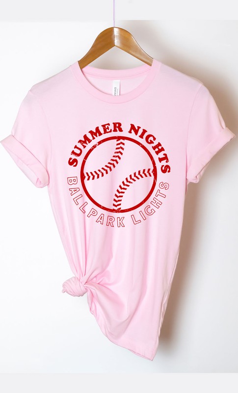 Summer Nights and Ballpark Lights Baseball Graphic - Aaria Tees Aaria Tees