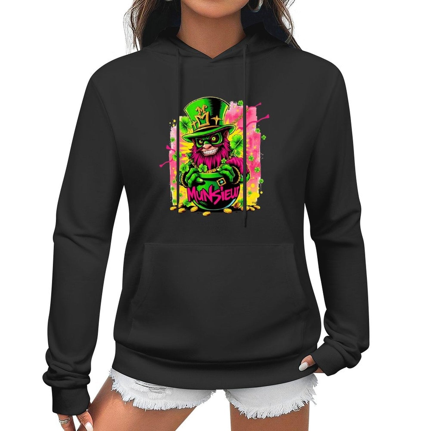 St. Patrick's Day Collection Cotton Munsieur Women's Irish Luck Sweater with Pocket