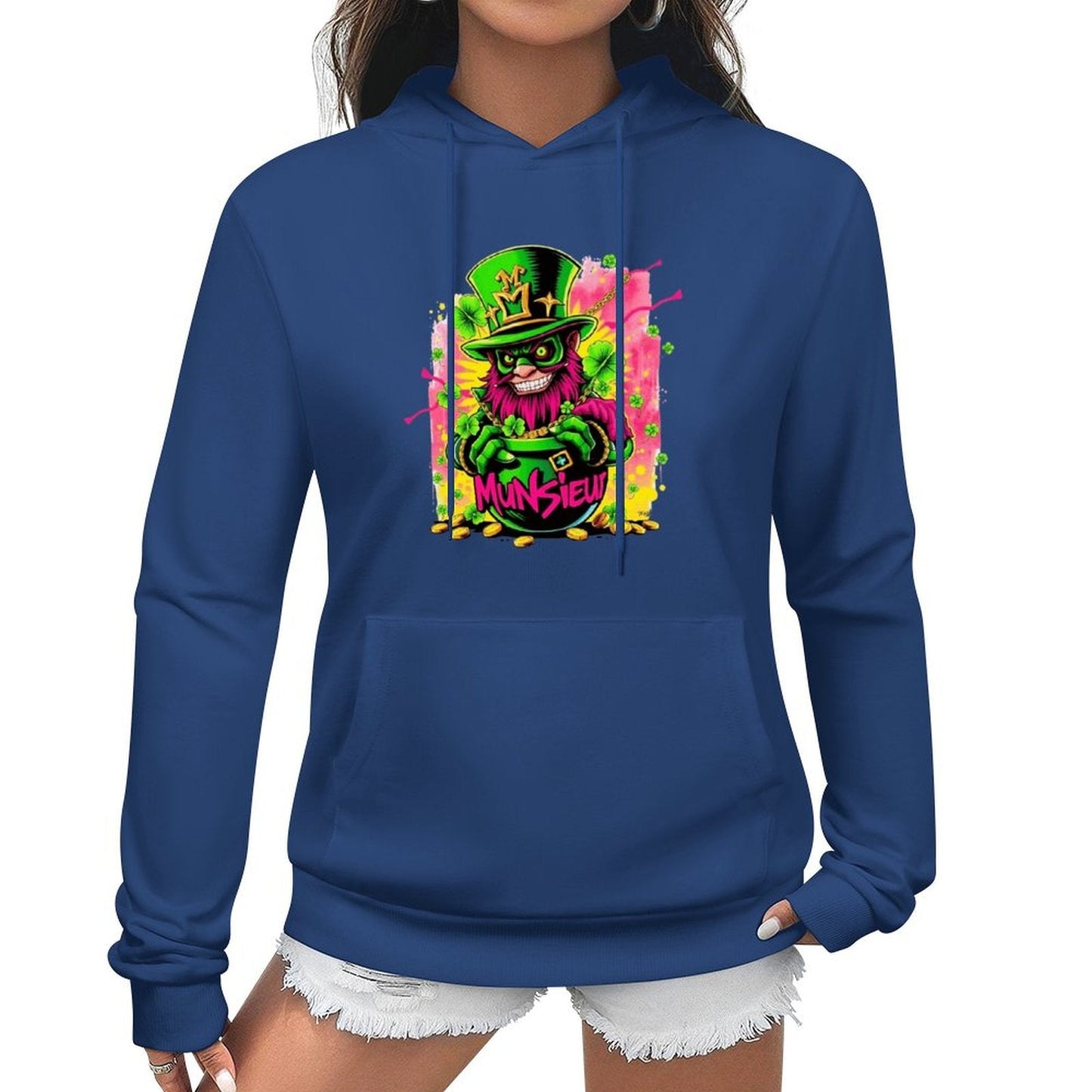 St. Patrick's Day Collection Cotton Munsieur Women's Irish Luck Sweater with Pocket