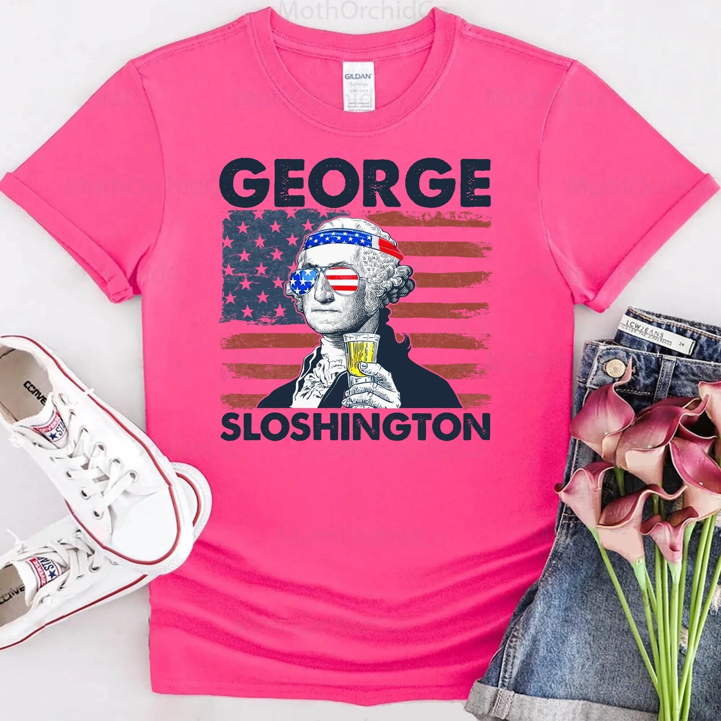 George Sloshington 4th of July Shirt – Washington Drinking Party Tee