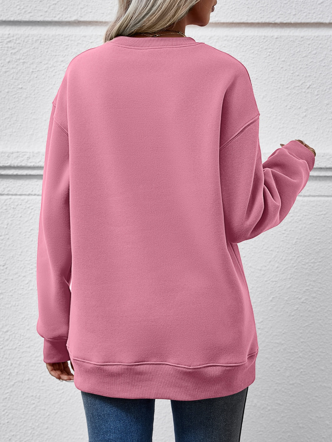 Round Neck Graphic Long Sleeve Sweatshirt - Aaria Tees Aaria Tees